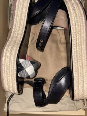 Burberry Black Leather & Plaid Espadrilles